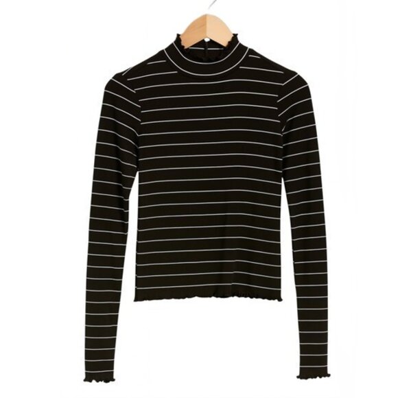 NWOT Paige Cadence Turtleneck In Black Silver, S - Picture 5 of 5